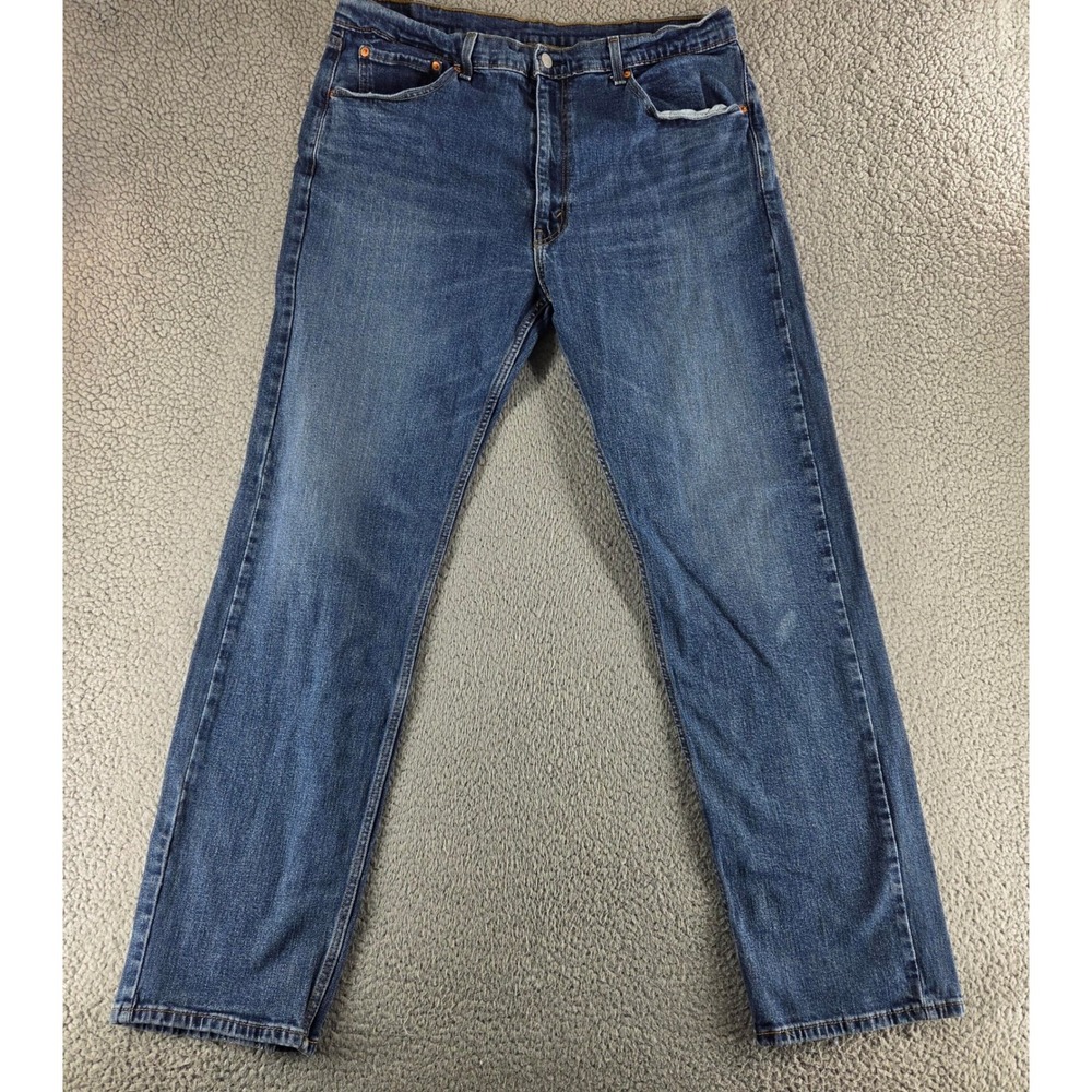 Levis 505 Jeans mens 38x34 Blue Regular Fit Straight Leg Denim Medium‎ Wash